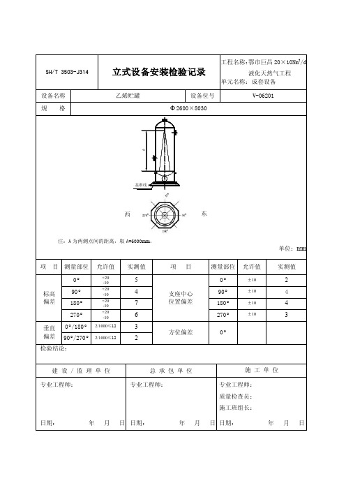 SHT3503-2018石油化工建设工程项目交工技术文件规定中文表格-3503-J314..