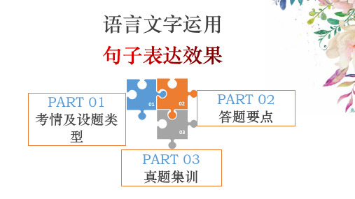 2025届高考语文复习：句子的表达效果课件