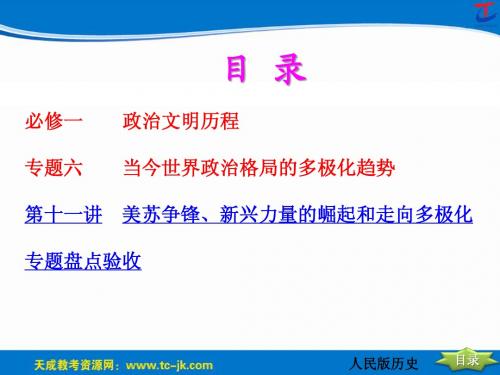 2014年创新方案高考复习资料历史人民版配套课件 专题六   当今世界政治格局的多极化趋势