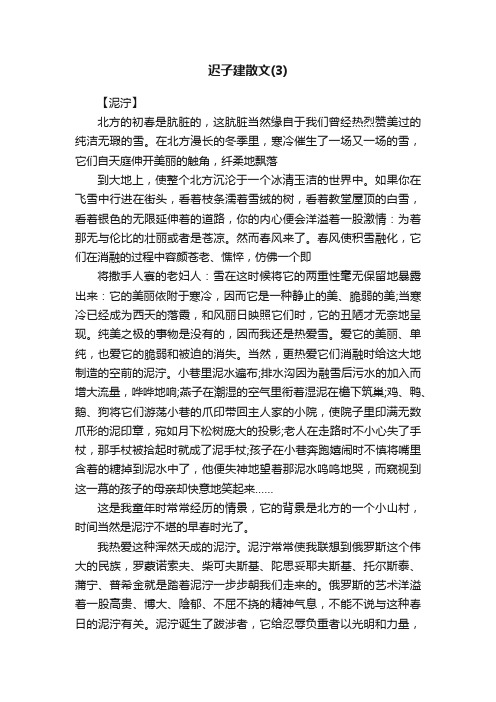 迟子建散文三篇