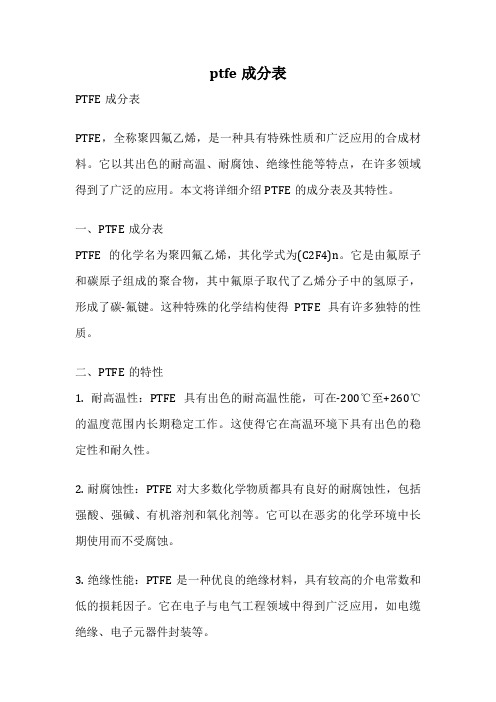 ptfe成分表