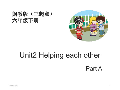 闽教版英语六年级下册Unit 2 PartA 教学课件