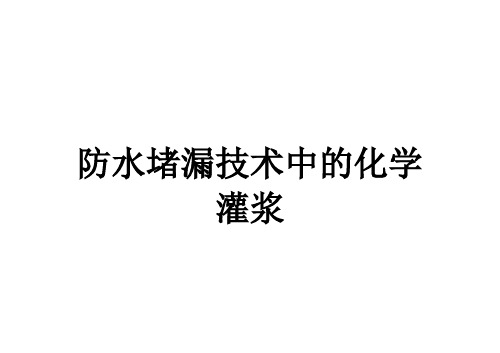 防水堵漏技术中的化学灌浆