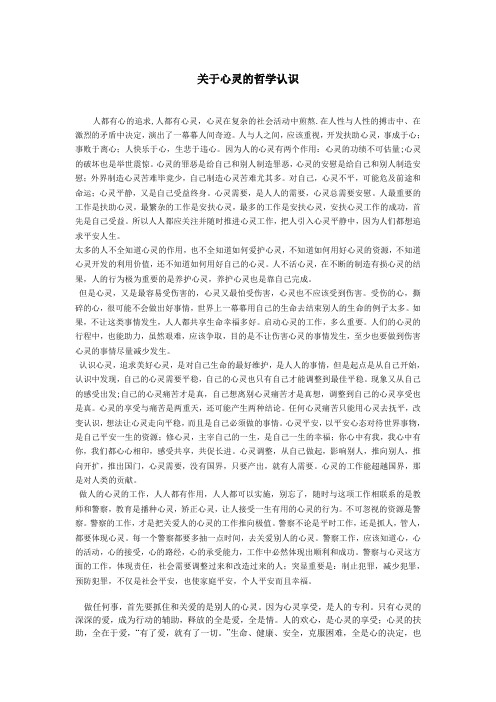 关于心灵的哲学认识