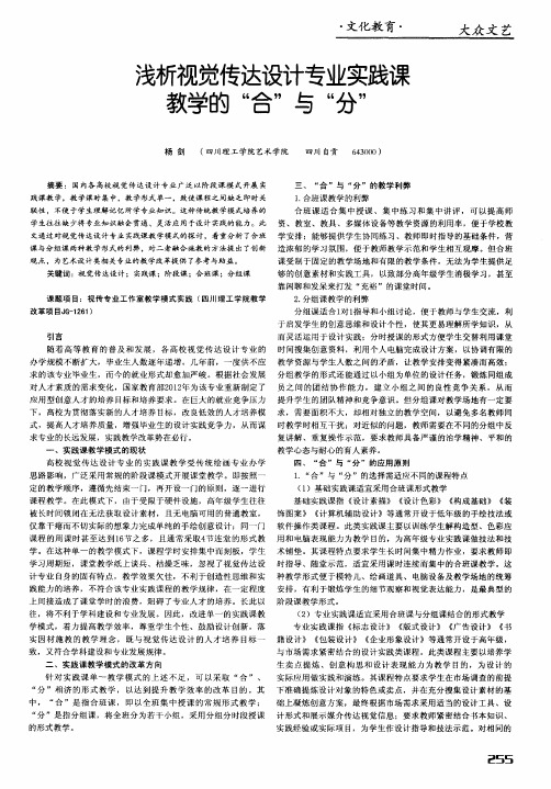 浅析视觉传达设计专业实践课教学的“合”与“分”