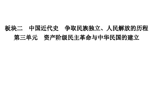 第三单元+资产阶级民主革命与中华民国的建立+课件---2024年贵州省中考历史一轮复习