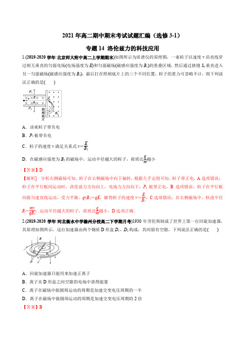 专题14 洛伦兹力的科技应用(解析版)