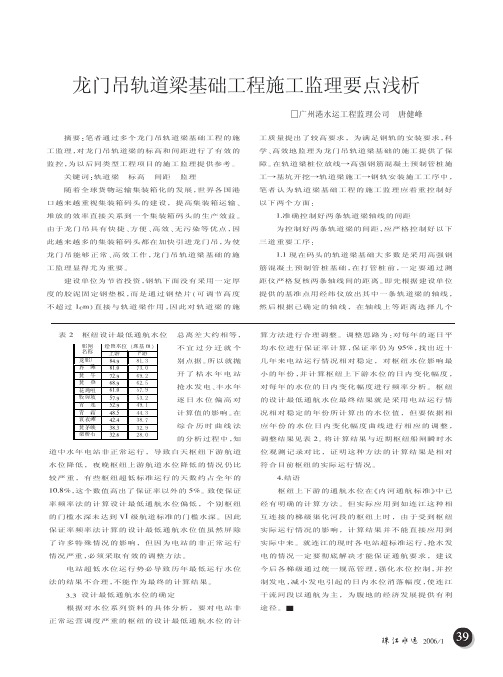 龙门吊轨道梁基础工程施工监理要点浅析