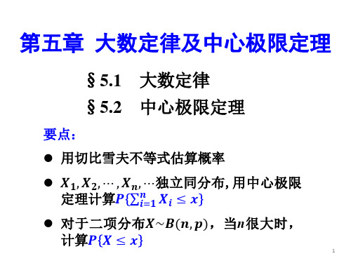 天津大学《概率论与数理统计》课件-第五章大数定律及中心极限定理