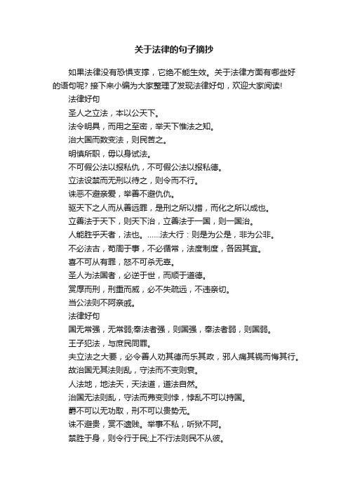 关于法律的句子摘抄