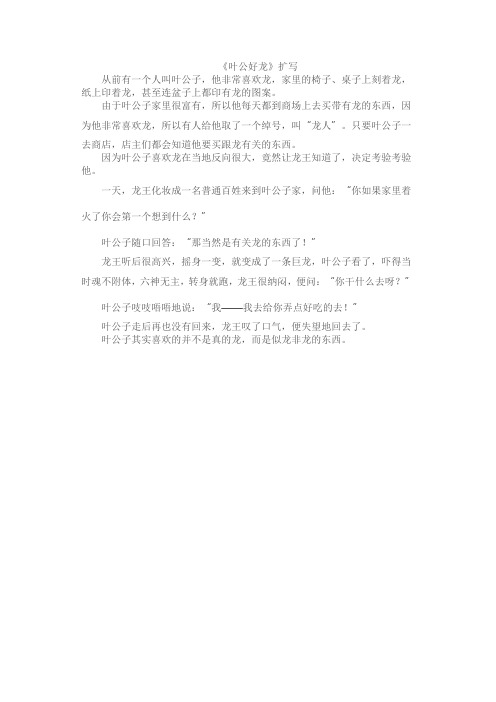叶公好龙
