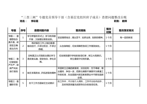 查摆问题整改台账