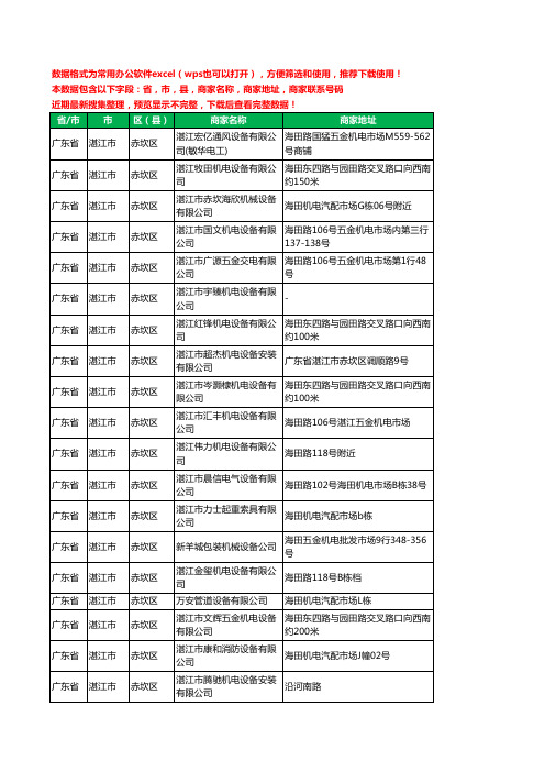 2020新版广东省湛江市赤坎区机电科技有限公司工商企业公司商家名录名单黄页联系电话号码地址大全32家