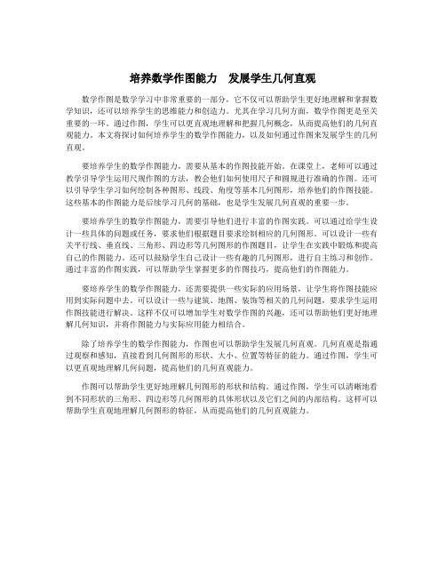 培养数学作图能力 发展学生几何直观