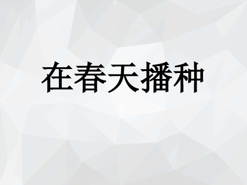 辽海版道德与法治一年级下册2动动手做一做在春天里播种PPT课件1