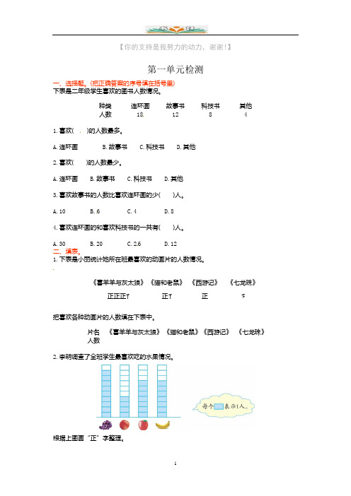 人教版二年级数学下册全套单元测试卷及答案