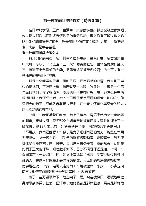 有一种美丽叫坚持作文（精选3篇）