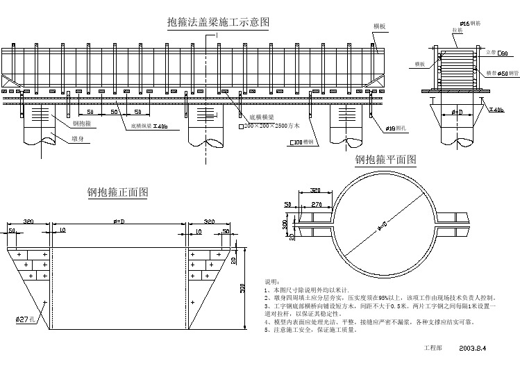 盖梁抱箍法施工示意图