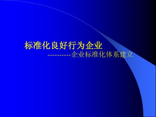 标准化良好行为企业