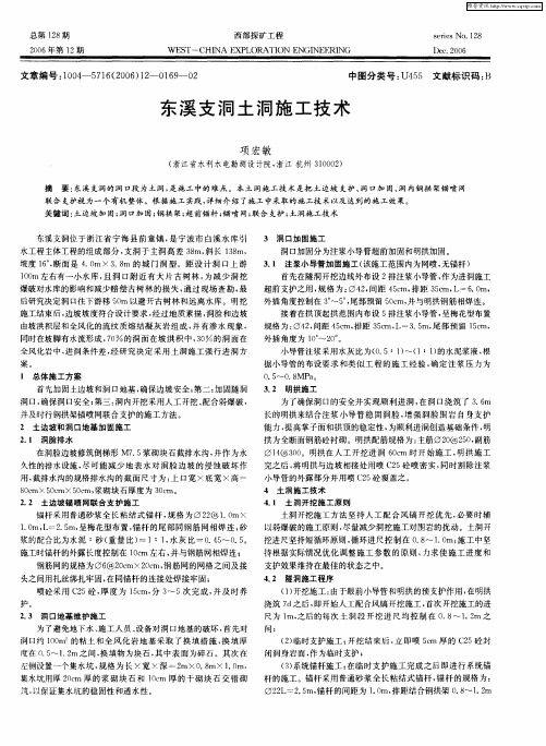 东溪支洞土洞施工技术