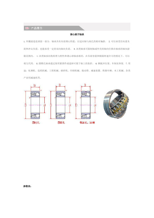 调心滚子轴承参数表