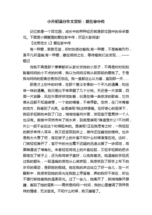 小升初满分作文赏析：爱在家中传