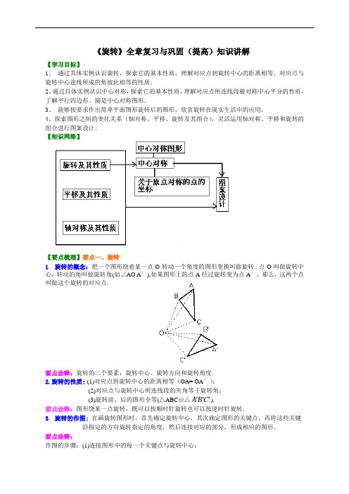 人教版初三数学：《旋转》全章复习与巩固--知识讲解(提高)(1)