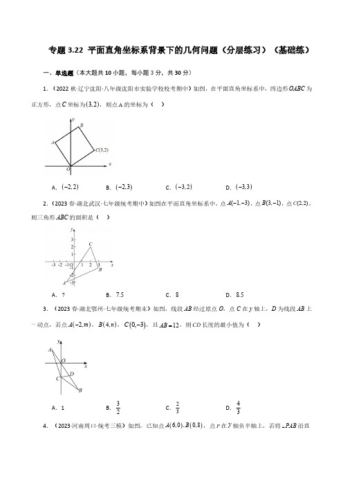 平面直角坐标系背景下的几何问题(基础练)-八年级数学上册基础知识专项突破讲与练(北师大版)