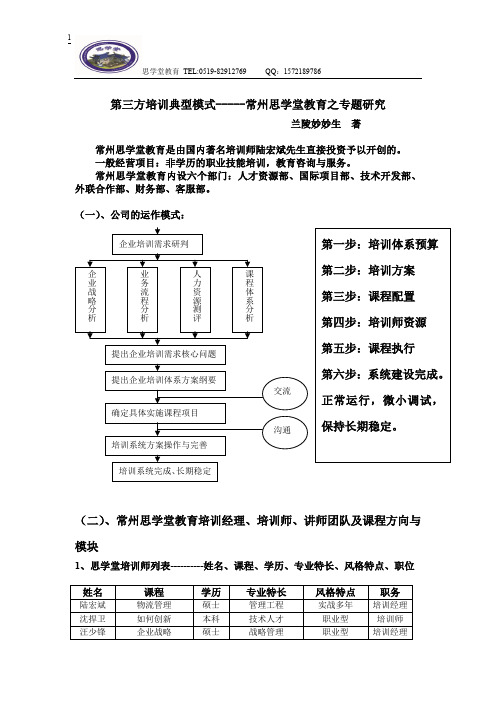 第三方培训典型模式