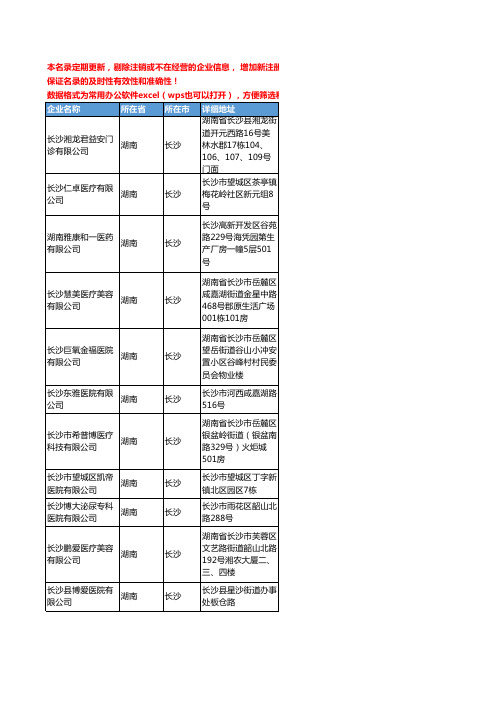 2020新版湖南省外科工商企业公司名录名单黄页联系方式大全150家