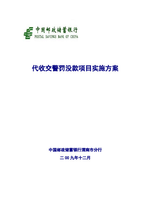 代收交警罚没款项目实施方案