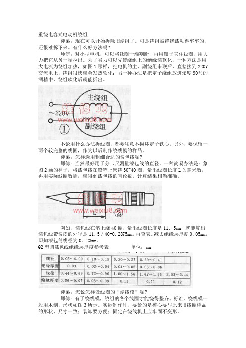 重绕电容式电动机绕组