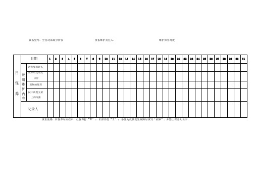 检验科仪器设备维护保养记录表
