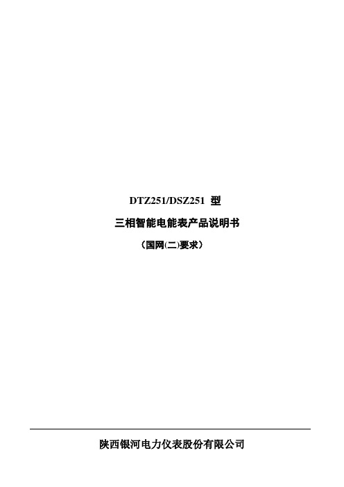 DTZ251型三相智能电能表产品说明书(