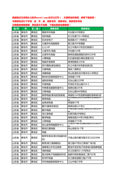 2020新版山东省青岛市黄岛区电脑工商企业公司商家名录名单联系电话号码地址大全263家