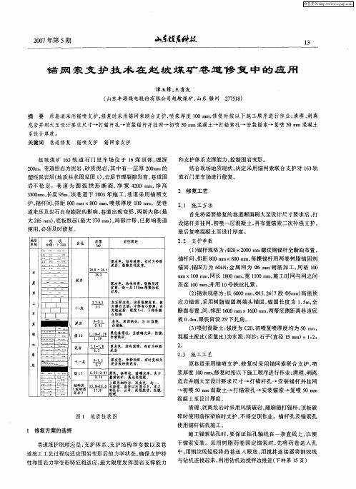 锚网索支护技术在赵坡煤矿巷道修复中的应用
