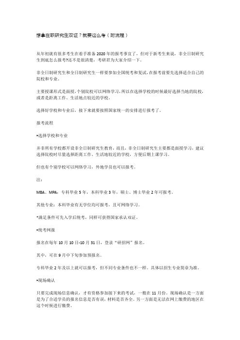 想拿在职研究生双证,就要这么考(附流程)