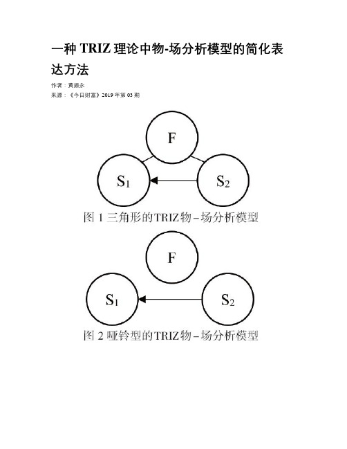 一种TRIZ理论中物-场分析模型的简化表达方法