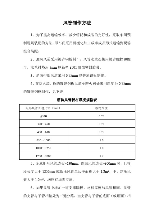 风管制作方法