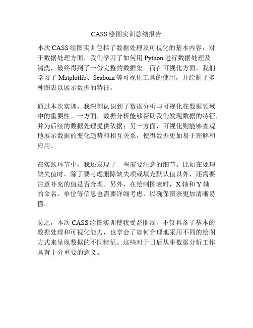 CASS绘图实训总结报告