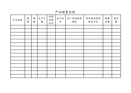 食品企业全套记录文稿表格