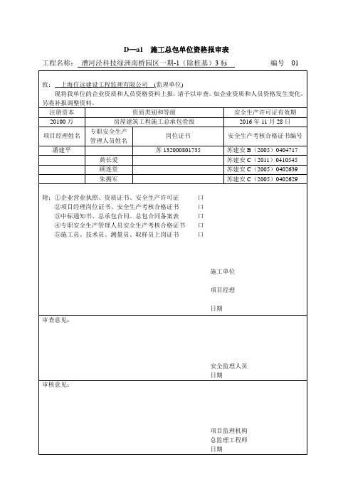 安全类(总包、分包、特殊工种、机械报审表) 2