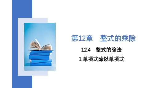 12.4.1 单项式除以单项式课件(20张PPT) 华东师大版八年级数学上册