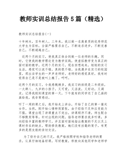 教师实训总结报告5篇(精选)