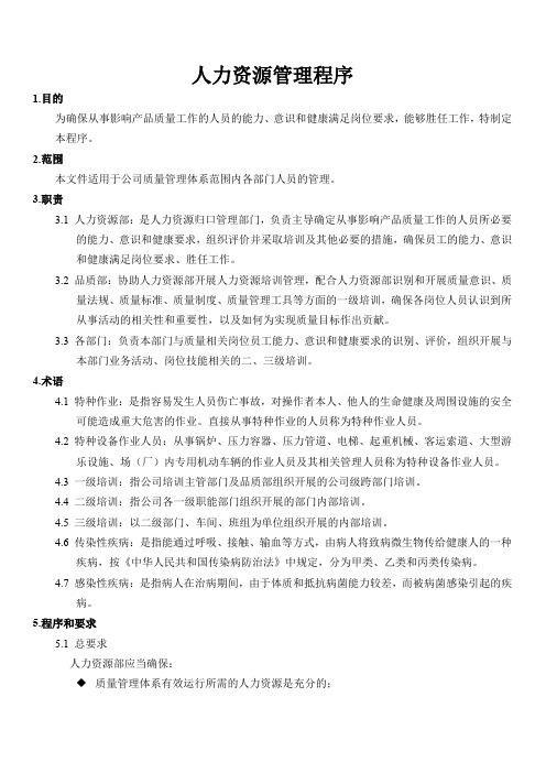 人力资源管理程序