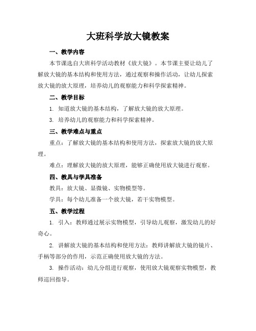 大班科学放大镜教案