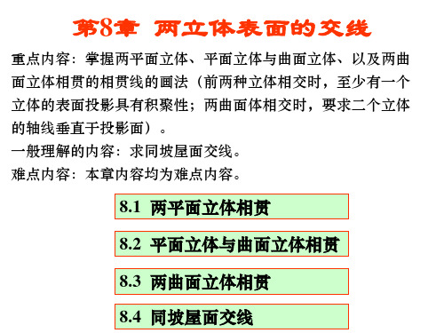 画法几何与土木建筑制图 第8章  两立体表面的交线