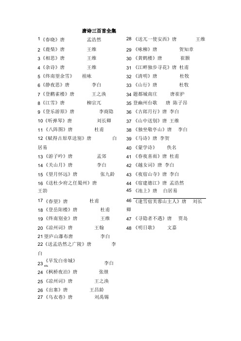唐诗三百首全