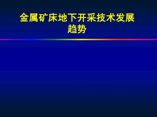 金属矿开采学术报告