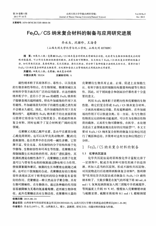 Fe3O4／CS纳米复合材料的制备与应用研究进展